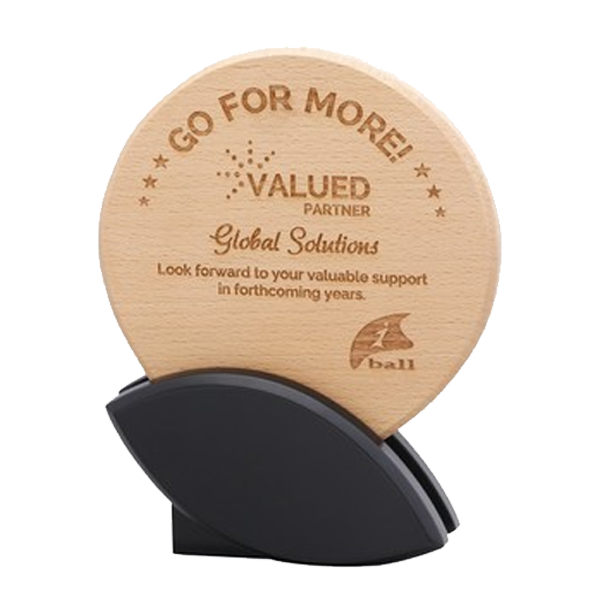 Round Printed Designer Wooden Trophies