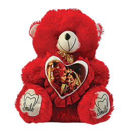Fur Teddy Bear 16 Inches Red 110