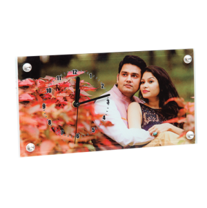 Glass Photot Frameh With Clock 28 262