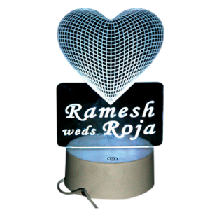 Multi Colour Acrylic Table Heart With Text