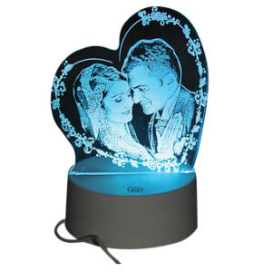 Multi Colour Acrylic Table Top Heart