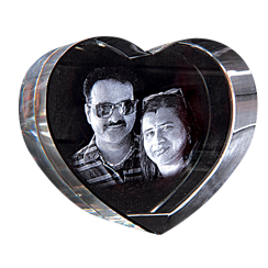 Semi Slant 3d Heart Crystal
