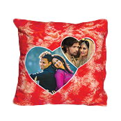 Square Double Heart Pillow Red 89