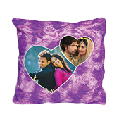Square Double Heart Pillow Violet 91