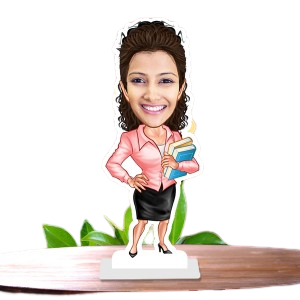 Female Teacher With Book Caricature Photo Stand In Pro Img 300x300 Removebg Preview