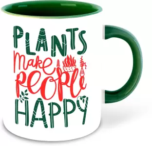 Gardening Theme Designer Printed Dark Green Ceramic Coffee Mug Original Imag9vmzh9hhuhek