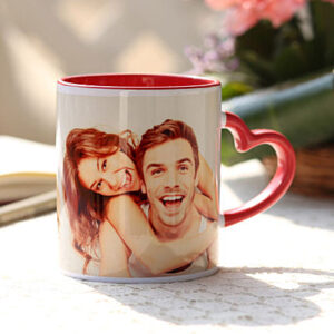 Personalised Red Heart Handle Mug 1